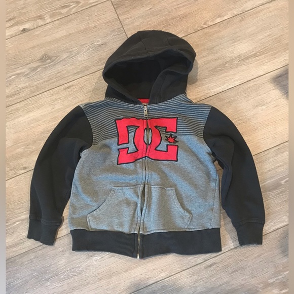 DC Hoodie Zip Up Kids Grey&Black - Picture 2 of 5
